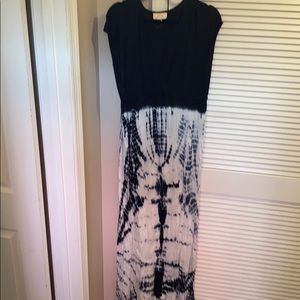 Black and tie dye maxi dress